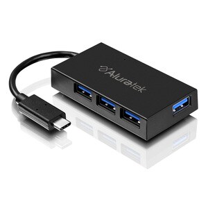 Aluratek 4-Port USB 3.1 Type-C Hub - USB Type C - External - 4 USB Port(s) - 4 USB 3.1 Port(s) - PC, Mac