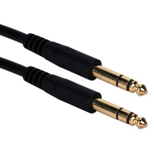 QVS 6ft 1/4 Male to Male Audio Cable - 6 ft 35mm Audio Cable for Microphone, Guitar - First End: 1 x 6.35mm Audio - Male -