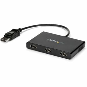 StarTech.com Signal Splitter - Plastic - 3840 × 2160 - 15.20 m Maximum Operating Distance - DisplayPort - 3 x HDMI Out