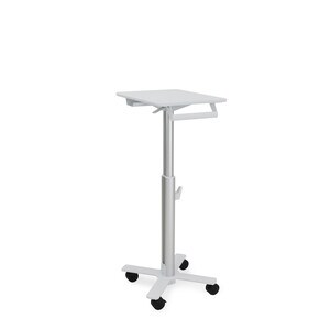 Ergotron StyleView S-Tablet Cart, SV10 - 13.61 kg Capacity - 4 Casters - 76.20 mm Caster Size - Metal, Steel - White, Alum