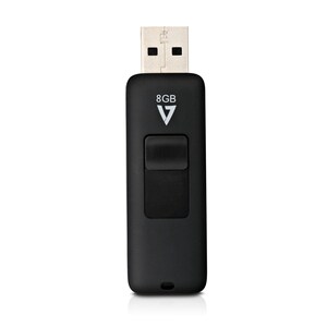 Chiavetta USB 2.0 Slider V7 da 8Gb Flash Drive - con attacco USB retrattile