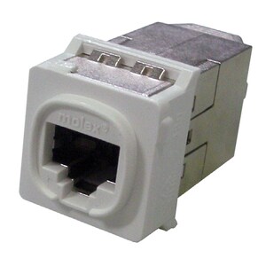 molex PowerCat 6A MOD-Clip DataGate Shielded Jack, 568A/B - White - 1 x RJ-45 Female Network - White