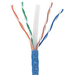 molex PowerCat 6 4 Pair PVC Cable, Blue, CM Rated, 305m Box - 305 m Category 6 Network Cable for Network Device - Bare Wir