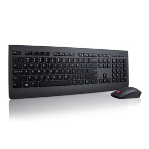 Lenovo Professional Wireless Keyboard and Mouse Combo - US English - USB Wireless RF - English (US) - Black - USB Wireless