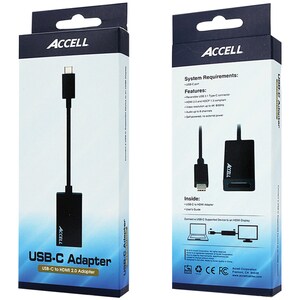 Accell USB-C to HDMI 2.0 Adapter - USB Type C - 1 x HDMI, HDMI