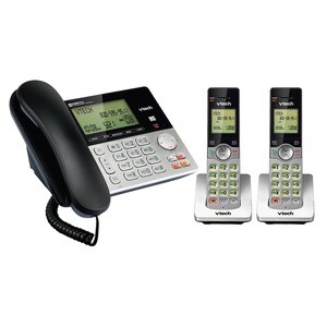 VTech CS6949-2 DECT 6.0 Standard Phone - Silver, Black - Cordless - 1 x Phone Line - 2 x Handset - Speakerphone - Answerin