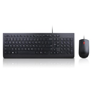 Lenovo Essential Keyboard & Mouse - USB Cable - Hungarian - Black - USB - Black - Right-handed Only
