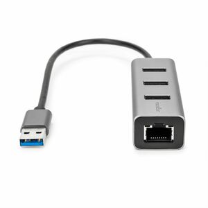Rocstor Premium 3 Port Portable USB 3.0 Hub with Gigabit Ethernet 10/100/1000- External Portable 3 Port USB Hub with GbE A