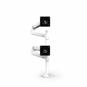 Ergotron Desk Mount for Monitor - White - 2 Display(s) Supported - 101.6 cm (40") Screen Support - 18.14 kg Load Capacity