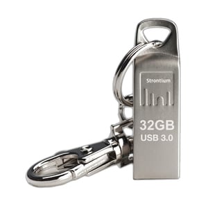 Strontium 32GB AMMO USB 3.1 Flash Drive - 32 GB - USB 3.1 - Silver - 5 Year Warranty