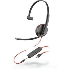 Plantronics Blackwire C3215 Headset - Mono - USB Type C, Mini-phone (3.5mm) - Wired - 20 Hz - 20 kHz - Over-the-head - Mon