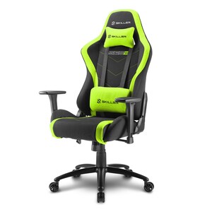 Sharkoon SKILLER SGS2 Gaming Chair - Foam, Polyurethane Foam, Steel, Fabric - Green, Black