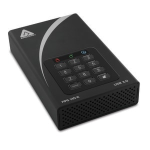 Apricorn Aegis Padlock DT FIPS ADT-3PL256F-12TB 12 TB Desktop Hard Drive - External - Black - TAA Compliant - USB 3.0 - 25