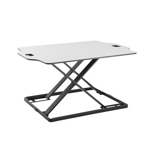 Amer Mounts Ultra Slim Height Adjustable Standing Desk- White Finish - 22.05 lb Load Capacity - 15.7" Height x 21.3" Width