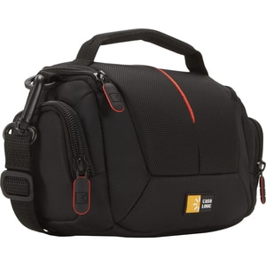 Case Logic Carrying Case Camera, Accessories, Camcorder, Cord, Memory Card, Battery, Cable, Lens Cap - Black - Shoulder St
