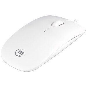 Mouse Manhattan Silhouette - USB 1.1 - Óptico - 3 Botón(es) - Blanco - Cable - 1000 dpi - Rueda de desplazamiento - Simétrico