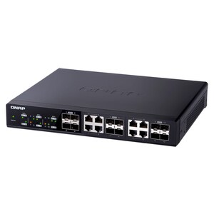 Conmutador Ethernet QNAP QSW-1208-8C 8 - 2 Capa compatible - Modular - Fibra Óptica, Par trenzado - De Escritorio, Montaje