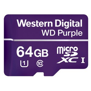 Western Digital Purple WDD064G1P0A 64 GB Class 10/UHS-I (U1) microSDXC - 100 MB/s Read - 60 MB/s Write - 3 Year Warranty