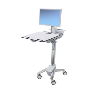 Ergotron StyleView Medical Trolley - Push/Pull Handle - 15.88 kg Capacity - 4 Casters - 102 mm Caster Size - Plastic, Alum