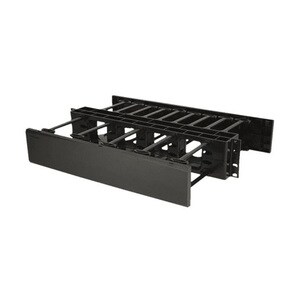 Ortronics Horizontal Cable Manager - Double Sided - 19 in mounting x 2 rack unit - Black - Horizontal Cable Manager - Blac