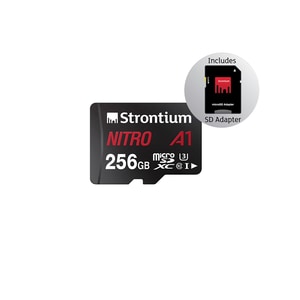 Strontium NITRO 256 GB Class 10/UHS-I (U3) microSDXC - 1 Pack - 100 MB/s Read - Lifetime Warranty