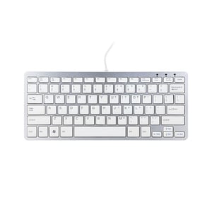 R-Go Tools Compact Ergonomic Wired Keyboard, QWERTY, White - Cable Connectivity - USB Interface - QWERTY Layout - White
