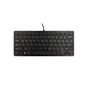 R-Go Tools Compact Ergonomic Wired Keyboard, QWERTY, Black - Cable Connectivity - USB Interface - QWERTY Layout - Black