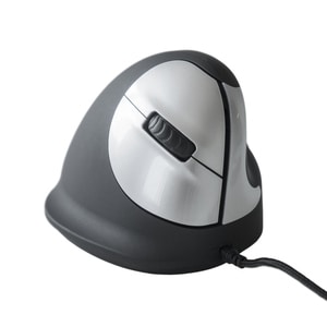 R-Go Tools Wired Vertical Ergonomic Mouse, Medium, Right Hand, Black - Optical - Cable - Silver, Black - USB 2.0 - 3400 dp