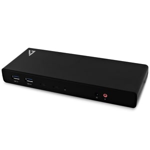 V7 Docking station USB-C universal con potencia de salida, monitor doble 4K, HDMI, DisplayPort y Displaylink de hasta 60 W