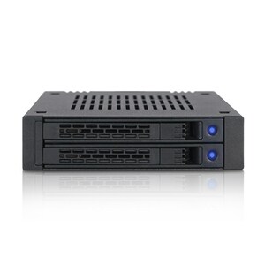 Icy Dock ExpressCage MB742SP-B Drive Enclosure for 3.5" - Serial ATA/600 Host Interface Internal - Black - 2 x HDD Support