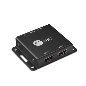SIIG 2-Port HDMI 2.0 HDR Mini Splitter Amplifier with EDID Management - 3840×2160 60Hz Resolution -TAA Compliant