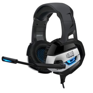 Adesso Stereo USB Gaming Headset with Microphone - Stereo - USB, Mini-phone (3.5mm) - Wired - 16 Ohm - 20 Hz - 20 kHz - Ov