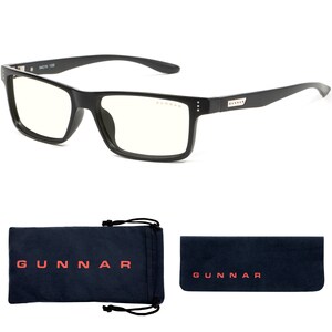 GUNNAR Gaming & Computer Glasses - Vertex, Onyx, Clear Tint, GUNNAR-Focus - Onyx Frame/Clear Lens