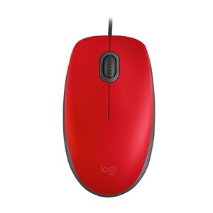 Logitech M110 Silent Mouse - Optical - Cable - Red - USB - 1000 dpi - Scroll Wheel - 3 Button(s) - Symmetrical