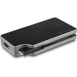 StarTech.com USB C Multiport Video Adapter 4-in-1 - 95W Power Delivery - Space Gray - Aluminum - 4K60Hz - Wrap-Around Cabl