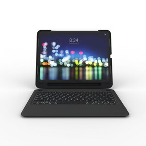 ZAGG Slim Book Go Keyboard/Cover Case (Book Fold) for 27.9 cm (11") Apple iPad Pro Tablet - Black - Polycarbonate - 233.7 