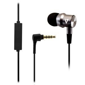V7 HA111-3EB Wired Earbud Stereo Earset - Silver - Binaural - In-ear - 32 Ohm - 20 Hz to 20 kHz - 120 cm Cable - Mini-phon