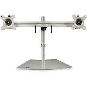 StarTech.com Dual Monitor Stand - Free Standing Desktop Pole Stand for 2x 24" VESA Mount Displays -Synchronized Height Adj