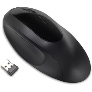 Kensington Pro Fit Ergo Wireless Mouse-Black - Wireless - Bluetooth/Radio Frequency - 2.40 GHz - Black - USB - 1600 dpi - 