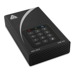 Apricorn Aegis Padlock DT 16 TB Hard Drive - External - TAA Compliant - USB 3.0 - 256-bit Encryption Standard - 1 Year War
