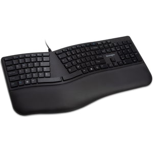 Kensington Pro Fit Ergo Wired Keyboard - Cable Connectivity - USB Type A Interface - Windows, Chrome OS, Mac OS - Black
