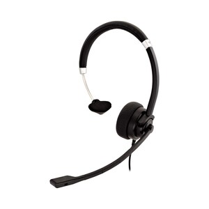 V7 Deluxe HA401 Wired Over-the-head Mono Headset - Black, Silver - Monaural - Supra-aural - 31.50 Hz to 20 kHz - 180 cm Ca