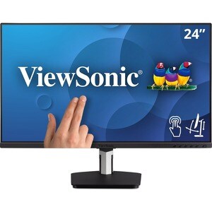 ViewSonic TD2455 24" 1080p IPS 10-Point Touch Monitor with Dual-Hinge Ergonomics, USB C, HDMI, DP - 24" Touch Monitor - 10