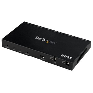 StarTech.com HDMI Splitter - 2 Port - 4K 60Hz with Built-In Scaler - HDCP 2.2 - EDID Emulation - 7.1 Surround Sound - This