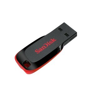 SanDisk Cruzer Blade 128 GB USB 2.0 Type A Flash Drive - Black, Red - 128-bit AES