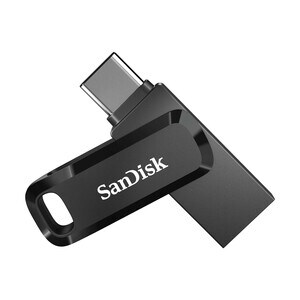 SanDisk Ultra Dual Drive Go 64 GB USB 3.1 Type C, USB Type A Flash Drive - Black - 150 MB/s Read Speed