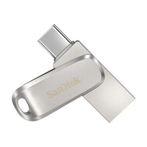 SanDisk Ultra Dual Drive Luxe 32 GB USB Type C, USB Type A Flash Drive - Stainless Steel - 150 MB/s Read Speed - 1 / Piece