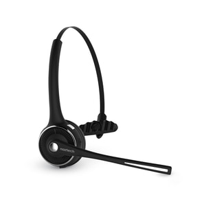 Naztech N980 BT Wireless Headset with Base - Black - Stereo - Wireless - Bluetooth - 33 ft - Over-the-head - Binaural - Su