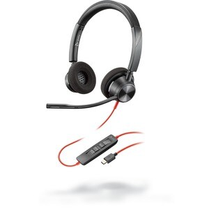 Plantronics Blackwire 3300 Series Corded UC Headset - Stereo - Mini-phone (3.5mm), USB Type C - Wired - 32 Ohm - 20 Hz - 2