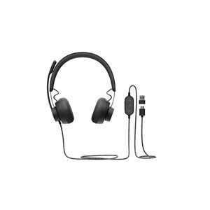 Logitech Zone Wired Over-the-head Stereo Headset - Binaural - Circumaural - 32 Ohm - 20 Hz to 16 kHz - 190 cm Cable - Uni-